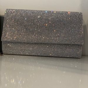 Rhinestone envelope clutch